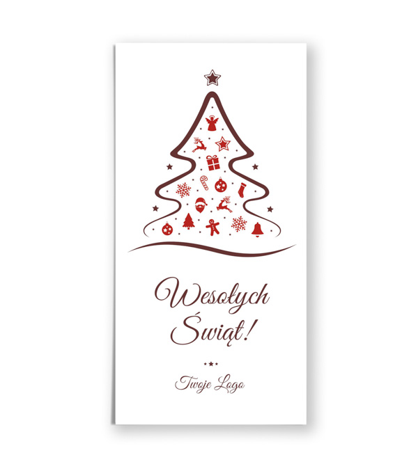 Kartki świąteczne dla firm z choinką - pionowe kartki